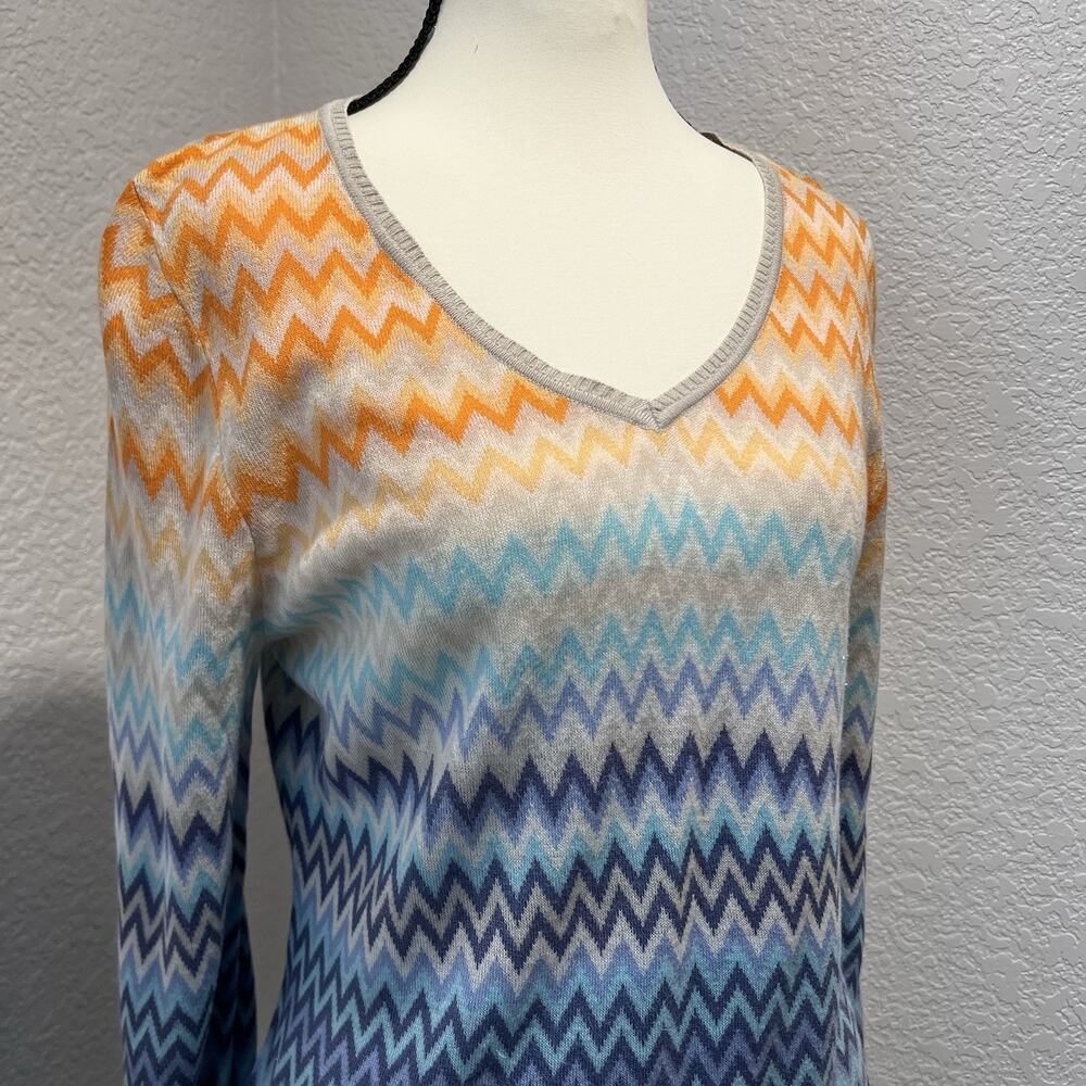 Sigrid Olsen Multi Color Silk Blend Zig Zag Knit … - image 2